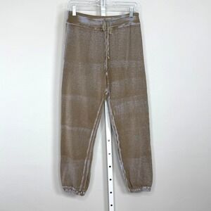 Raquel Allegra Topanga Sweatpants Tie-Dye Beige/Lavender Fleece S Boho Grunge